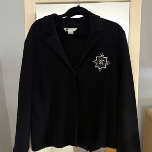 Carole Little Black Blazer with Star Embellishment